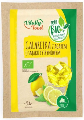 Galaretka bio z agarem o smaku cytrynowym 38g Vitally Food
