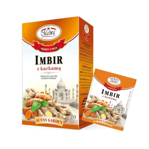 Herbatka ziołowa imbir z kurkumą Sunny Garden 40g (20x2g) Malwa